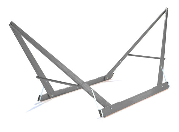 "Terra" Holzgestell für Doppel-Hängematten, grau lasiert